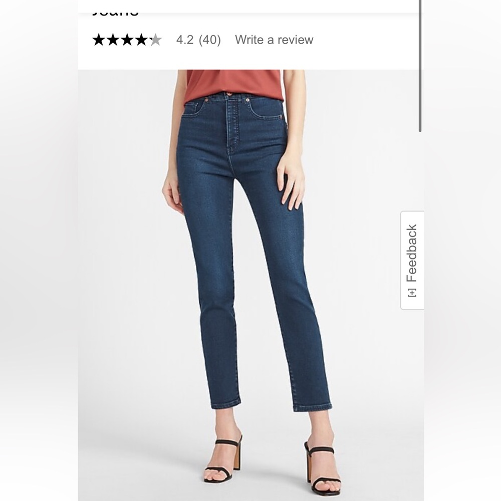 EUC! Express Slim Super High Waisted Dark Wash Slim Jeans. Sz 12